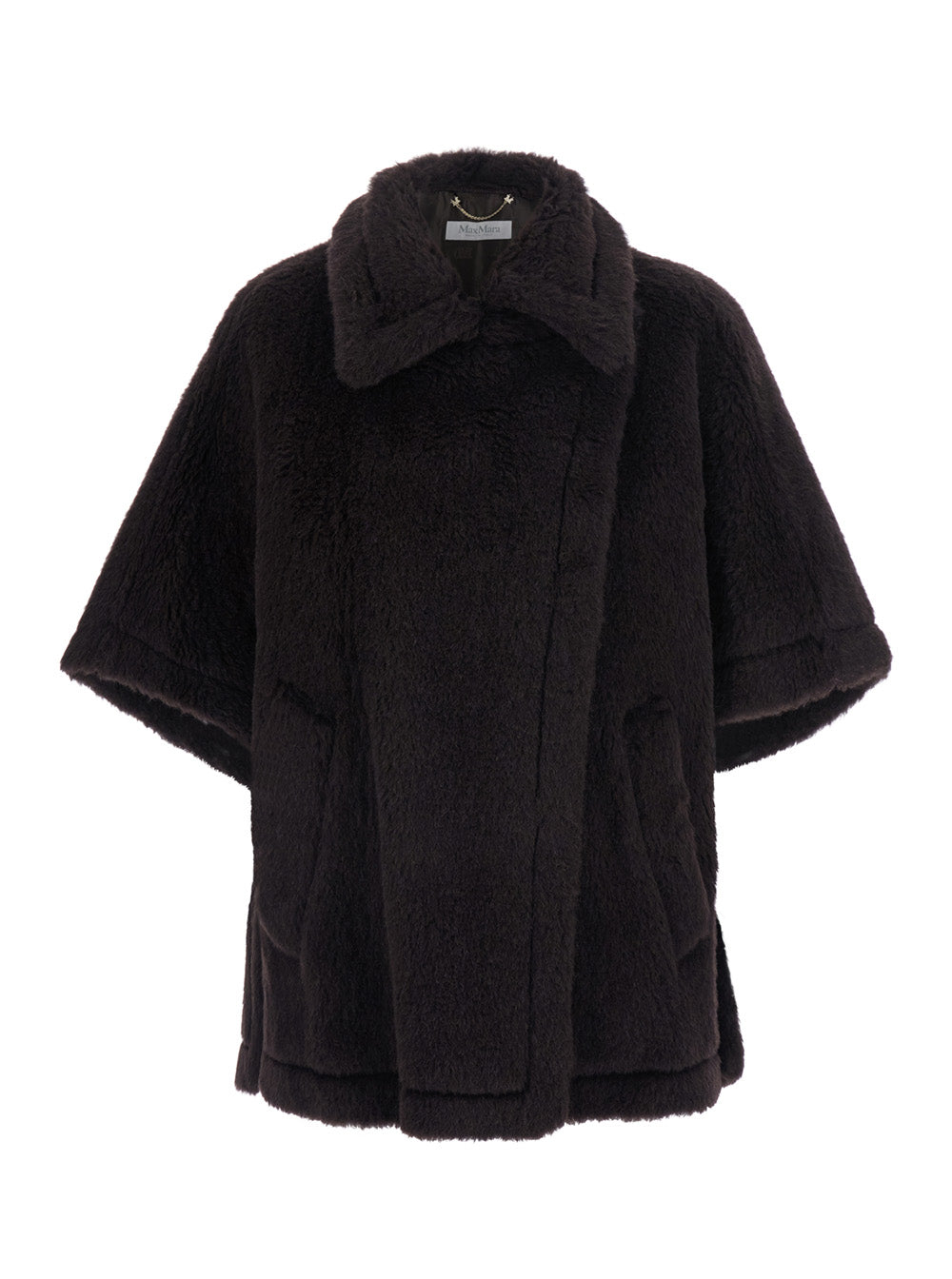 Max Mara Women 'Tebe' Brown Cape With Button Collar And Kimono Sleeves In Wool Blend For Women MAX MARA