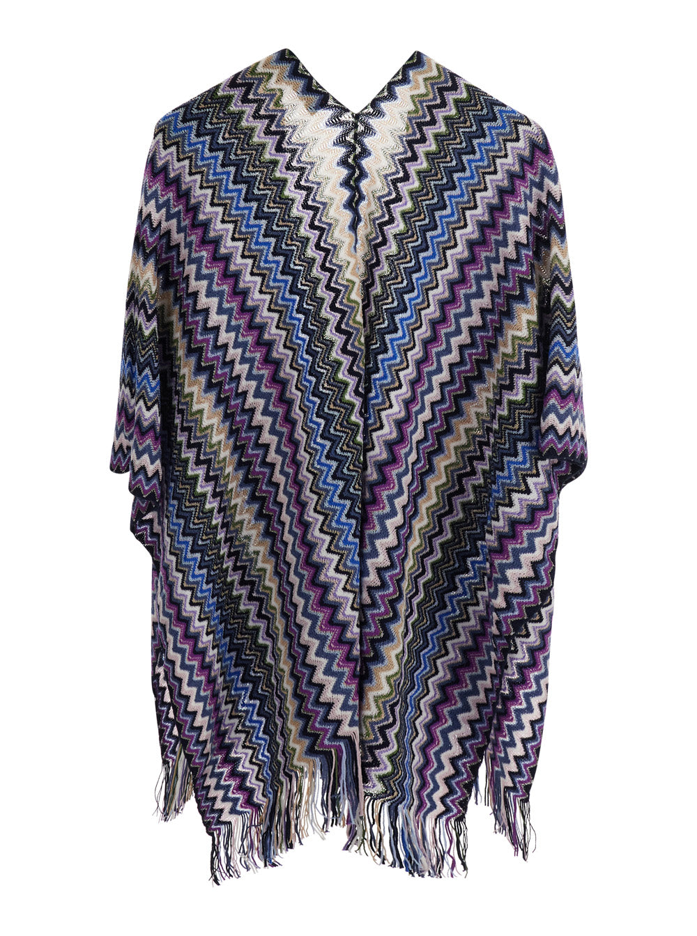 Missoni Women Unisex Blue Wool And Polyester Cape MISSONI