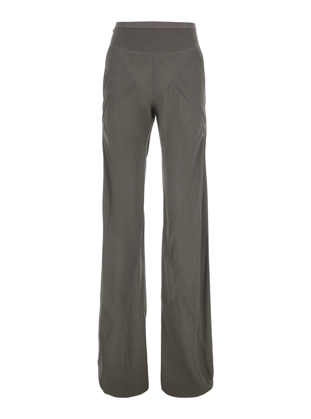 Rick Owens Women 'Bias' Gray Pants With Elasticated Waist And Diagonal Seams In Tech Fabric For Women RICK OWENS