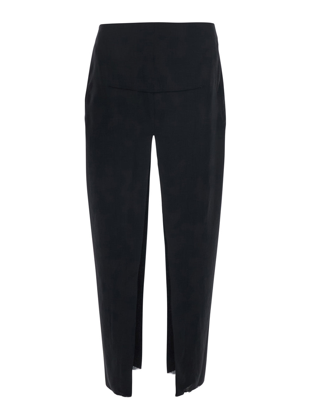 Rick Owens Women Black Skirt With Maxi Slit At The Front And Back In Wool For Women RICK OWENS