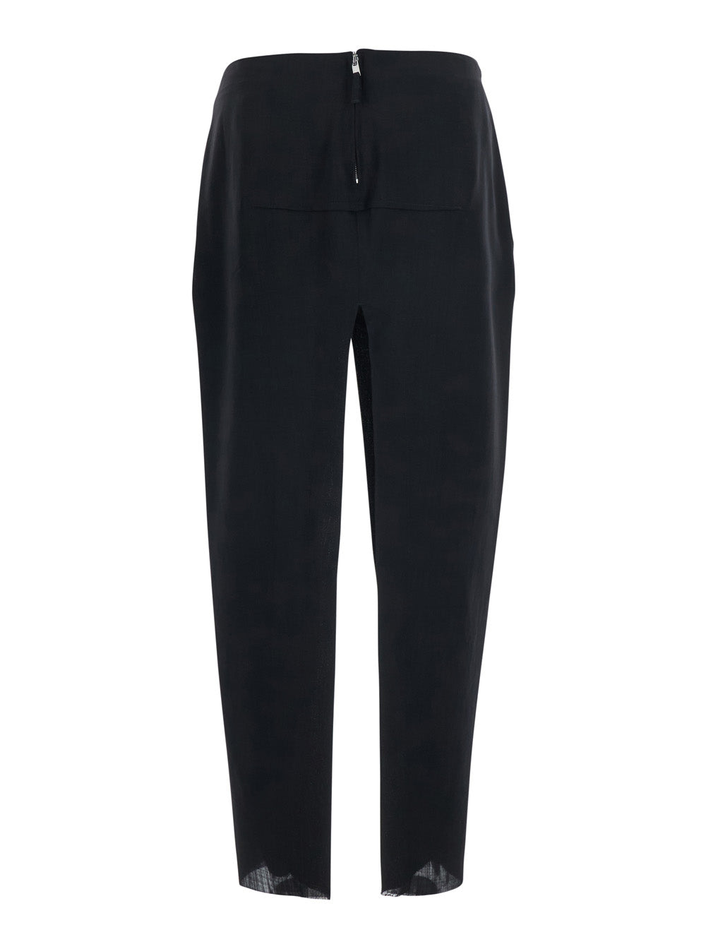 Rick Owens Women Black Skirt With Maxi Slit At The Front And Back In Wool For Women RICK OWENS