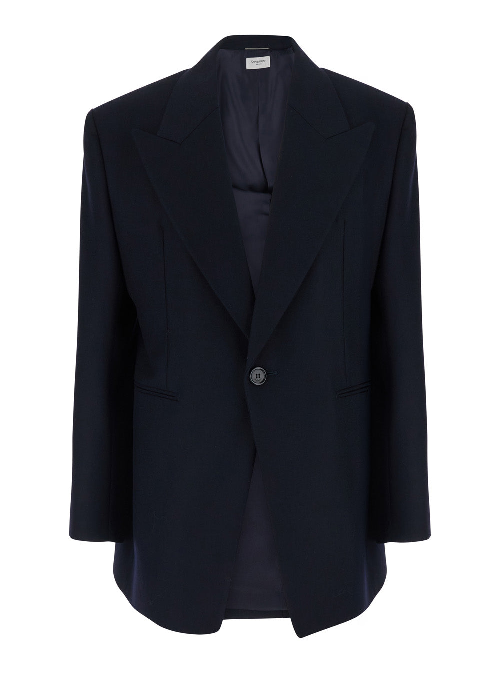 Saint Laurent Men Blue Single-Breasted Jacket With Peak Revers In Wool For Men SAINT LAURENT