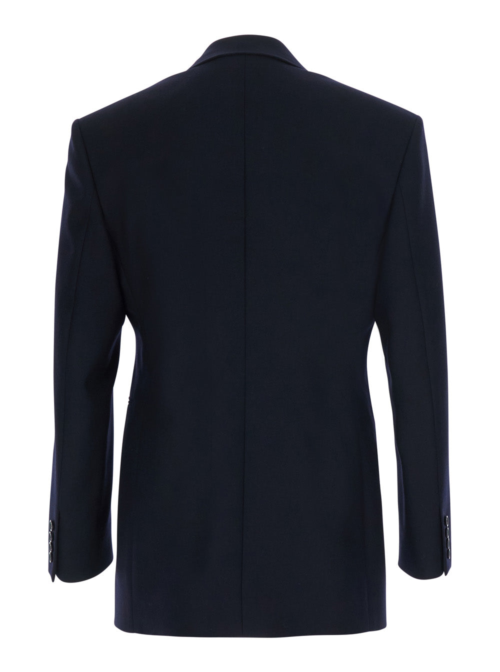 Saint Laurent Men Blue Single-Breasted Jacket With Peak Revers In Wool For Men SAINT LAURENT