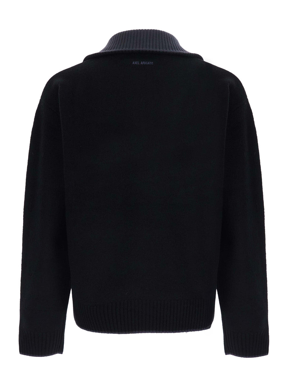 Axel Arigato Men Trace Half Zip Sweater With High Collar And Long Sleeves In Black Tech Fabric Unisex AXEL ARIGATO