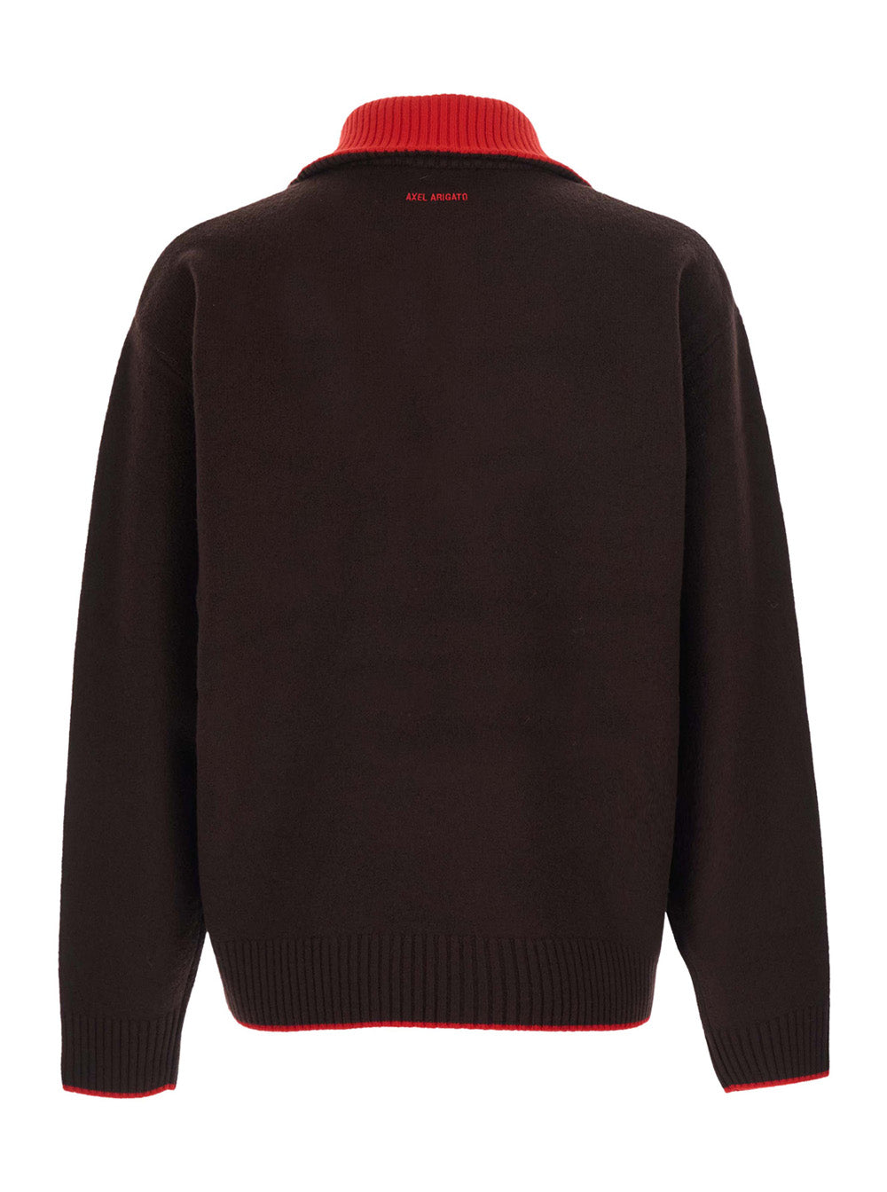 Axel Arigato Men Trace Half Zip Sweater With Zip Collar And Logo Patch In Brown Men AXEL ARIGATO