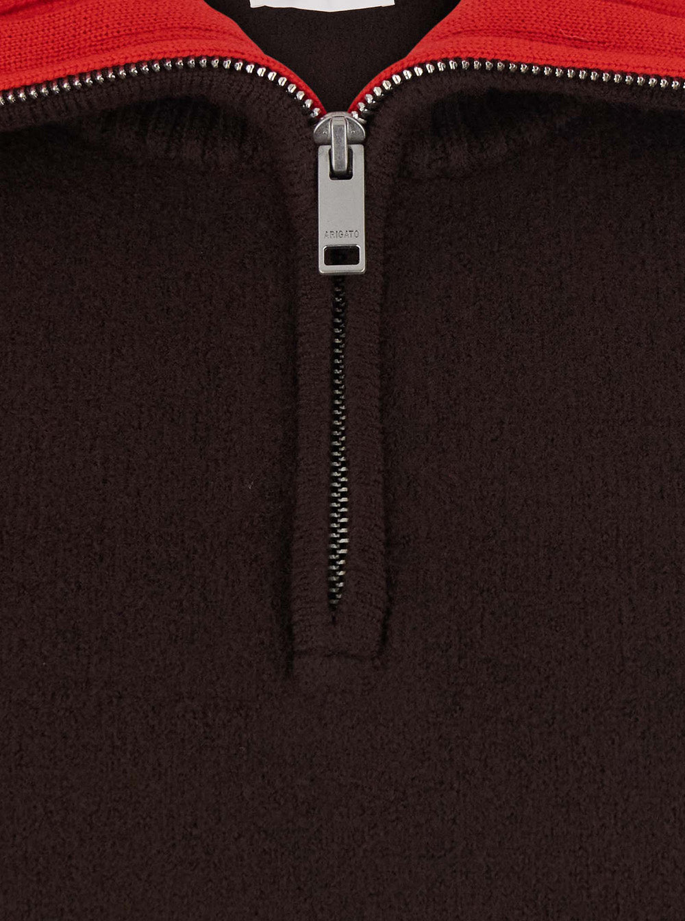 Axel Arigato Men Trace Half Zip Sweater With Zip Collar And Logo Patch In Brown Men AXEL ARIGATO
