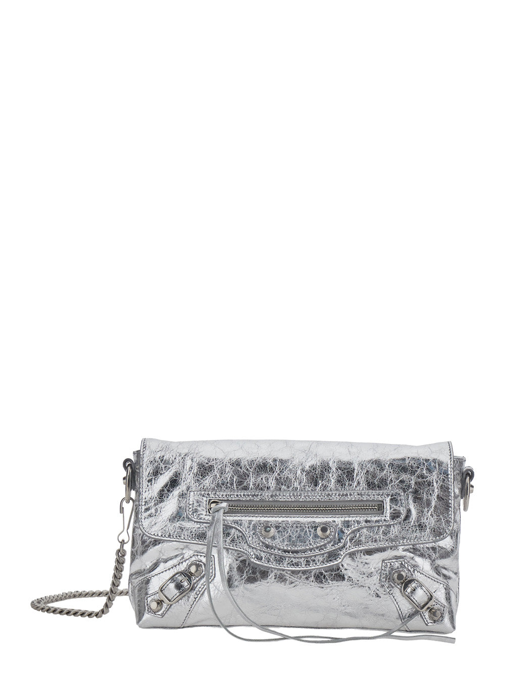 Balenciaga Women 'Le City' Metallic Clutch With Chain Strap And A Zip Pocket On The Front In Leather For Women BALENCIAGA