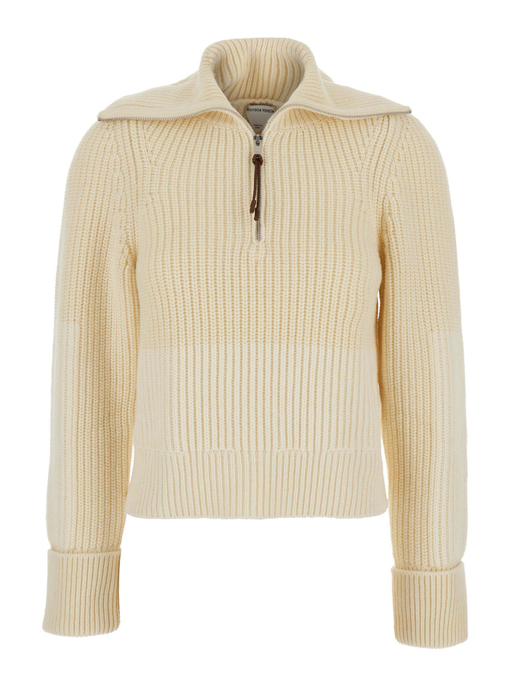 Bottega Veneta Women Mw Wool English Rib Knt Sweater With Half Zip BOTTEGA VENETA