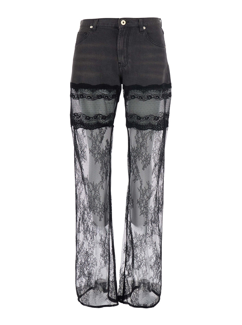 Blumarine Women Denim Pants With Pockets And Front Closure. Cotton. Black. Woman BLUMARINE