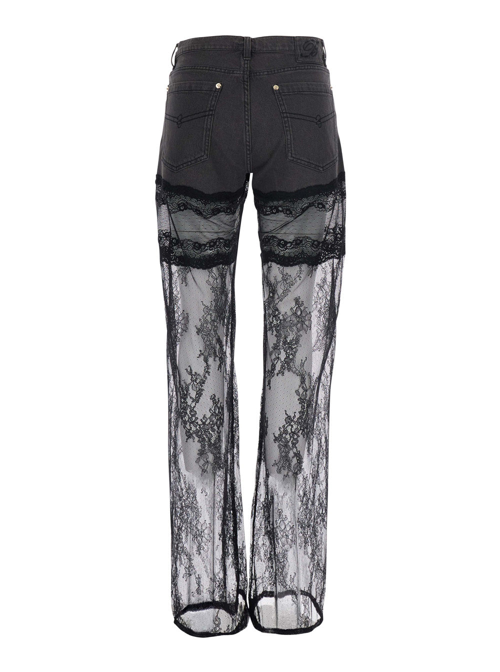 Blumarine Women Denim Pants With Pockets And Front Closure. Cotton. Black. Woman BLUMARINE