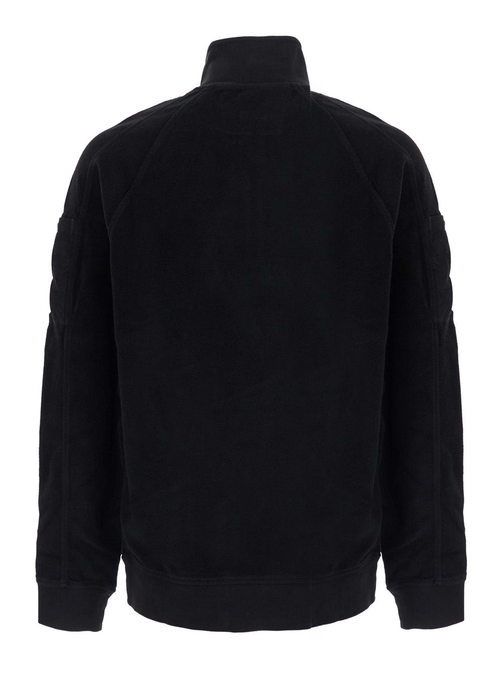 C.P. Company Men Sweatshirts Polo Collar In Brushed Emerized Diagonal Fleece With Polo Collar And Long Sleeves In Brushed Fleece Black Color Men C.P. COMPANY