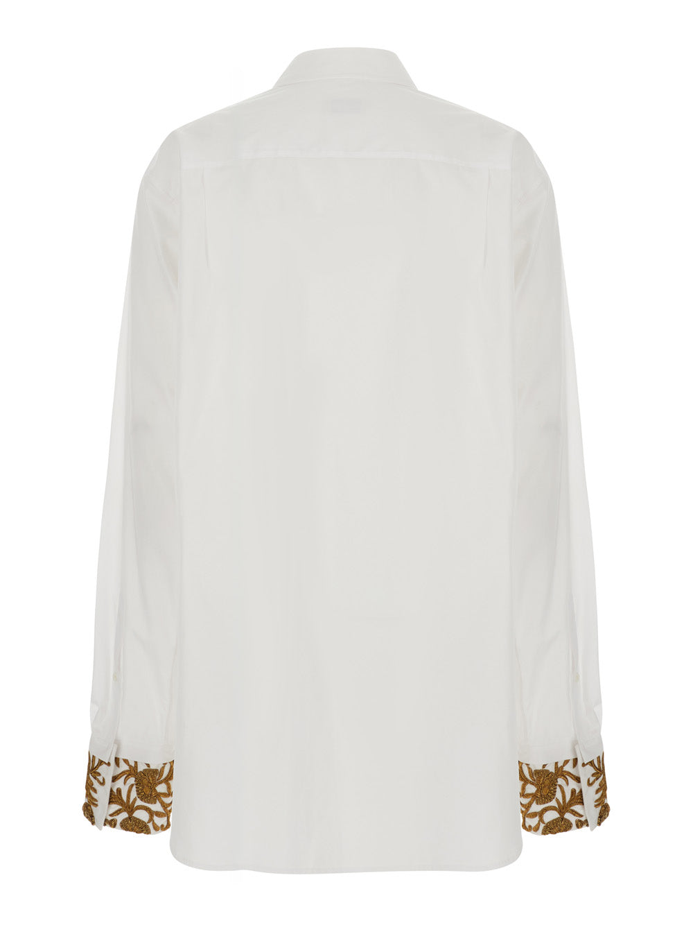 Dries Van Noten Women 'Cheers' White Shirt With Applied Embroidery On The Waist And Sleeves In Cotton Women DRIES VAN NOTEN
