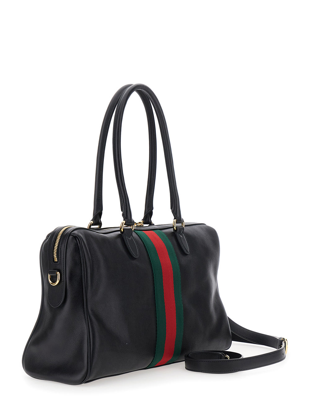 Gucci Women Horsebit Web Large Boston In Gg Canvas GUCCI