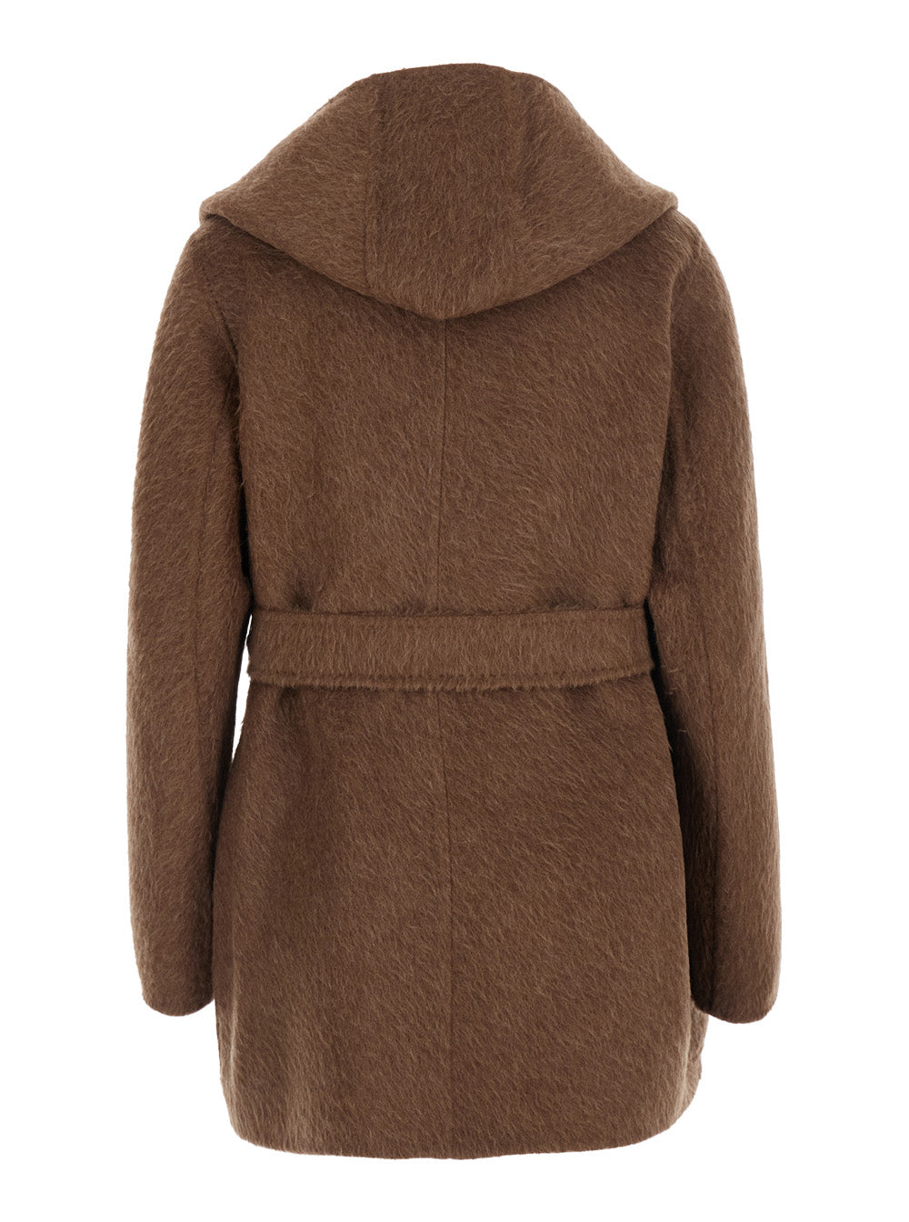 Max Mara Women 'Golf' Beige Shearling Coat With Hood And Front Belt In Fur For Women MAX MARA