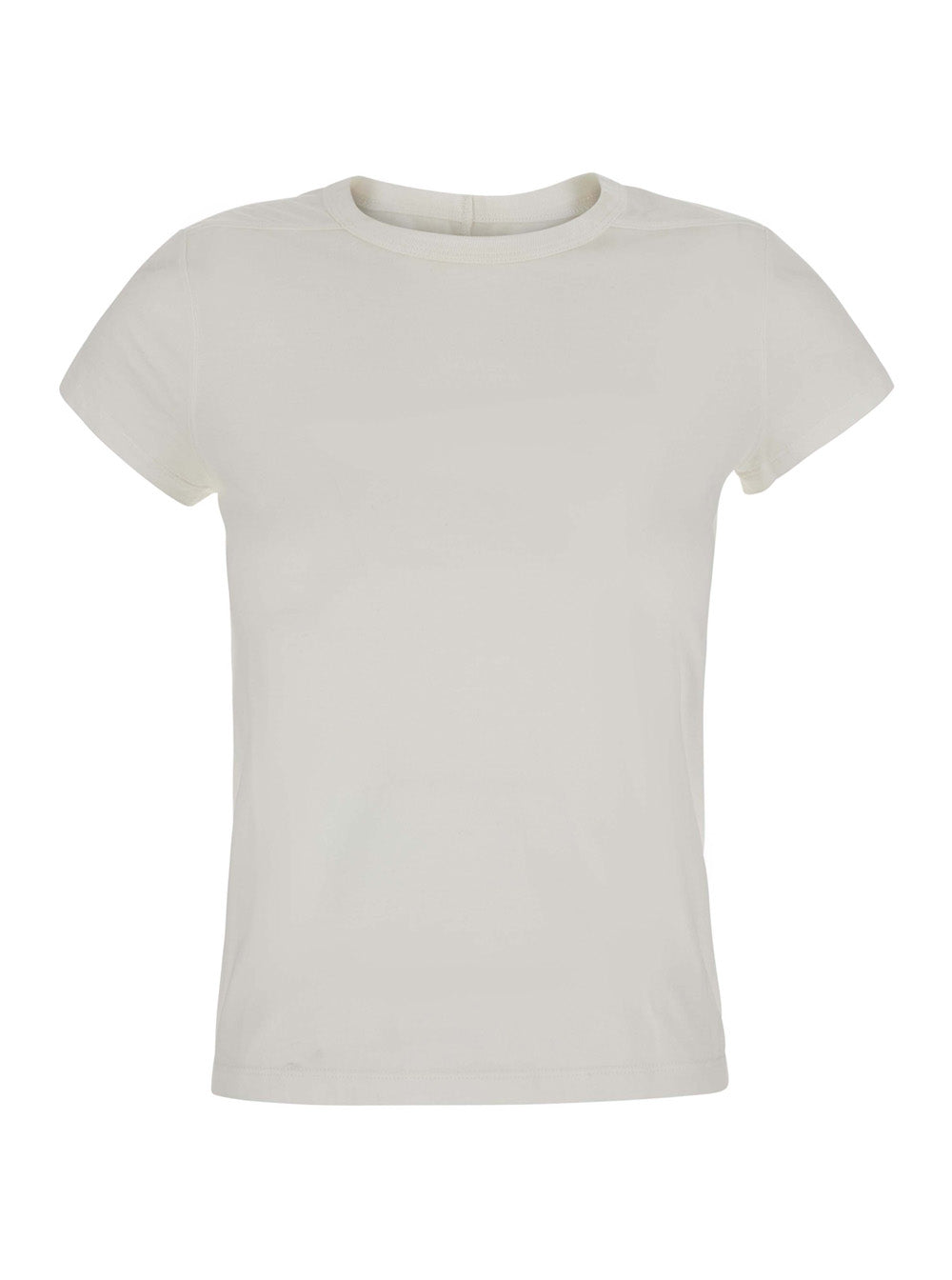 Rick Owens Women Essential Cropped T-Shirt In White Fabric For Women RICK OWENS