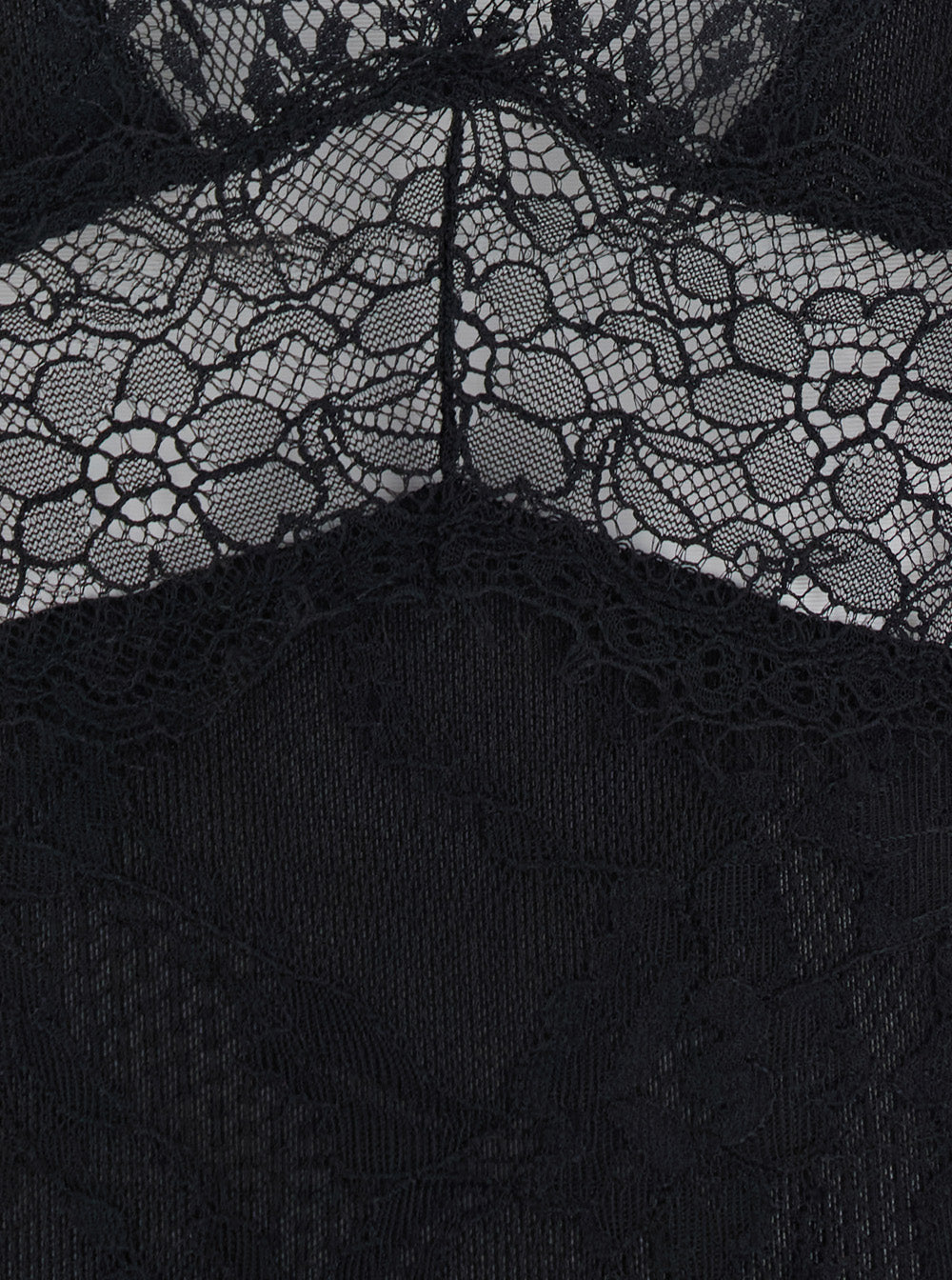 The Andamane Women Florida Bodysuit With Lace And Black Tech Fabric Patchwork For Women THE ANDAMANE