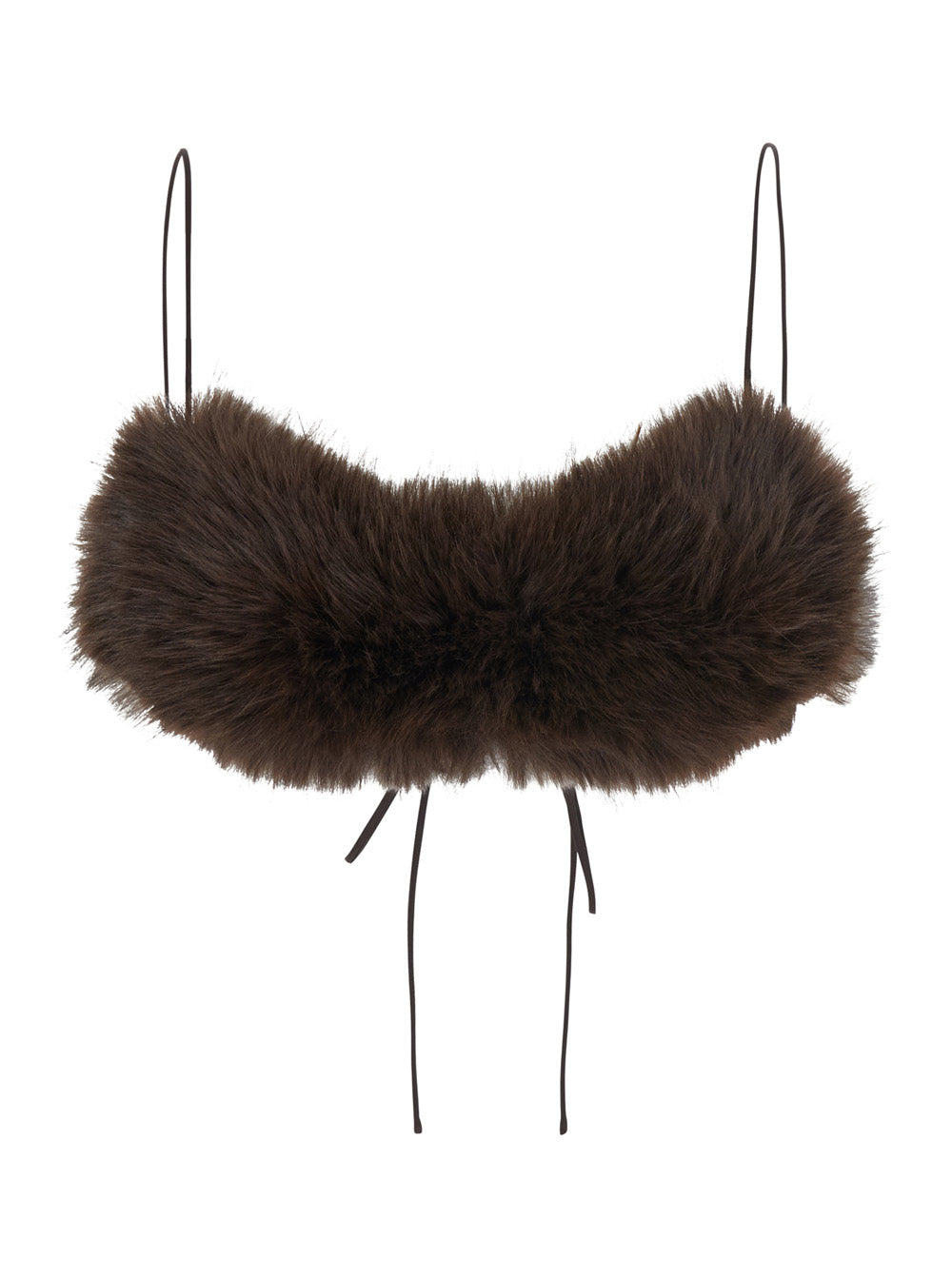 The Andamane Women Anora Bralette Is A Top With Thin Straps And A V-Neck In Brown Tech Fabric For Women THE ANDAMANE