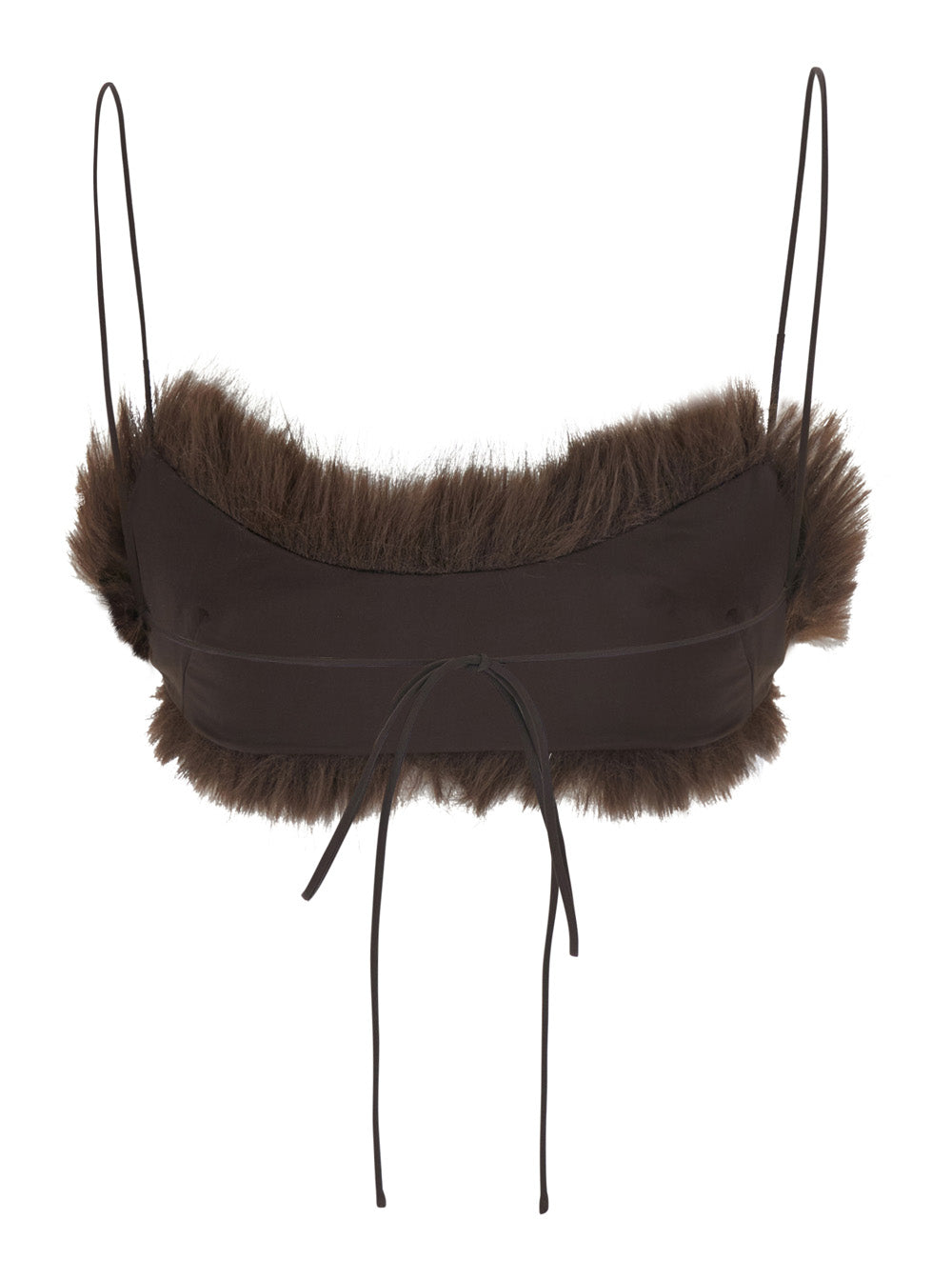 The Andamane Women Anora Bralette Is A Top With Thin Straps And A V-Neck In Brown Tech Fabric For Women THE ANDAMANE
