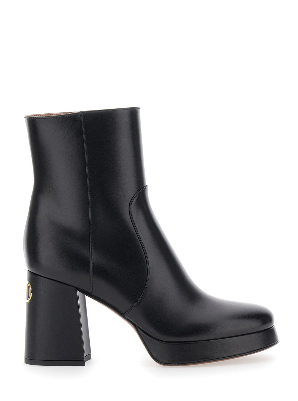 Valentino Garavani Women Bootie | Fawcette | T. 20/90 | Vitello/A. Light Gold Logo VALENTINO GARAVANI