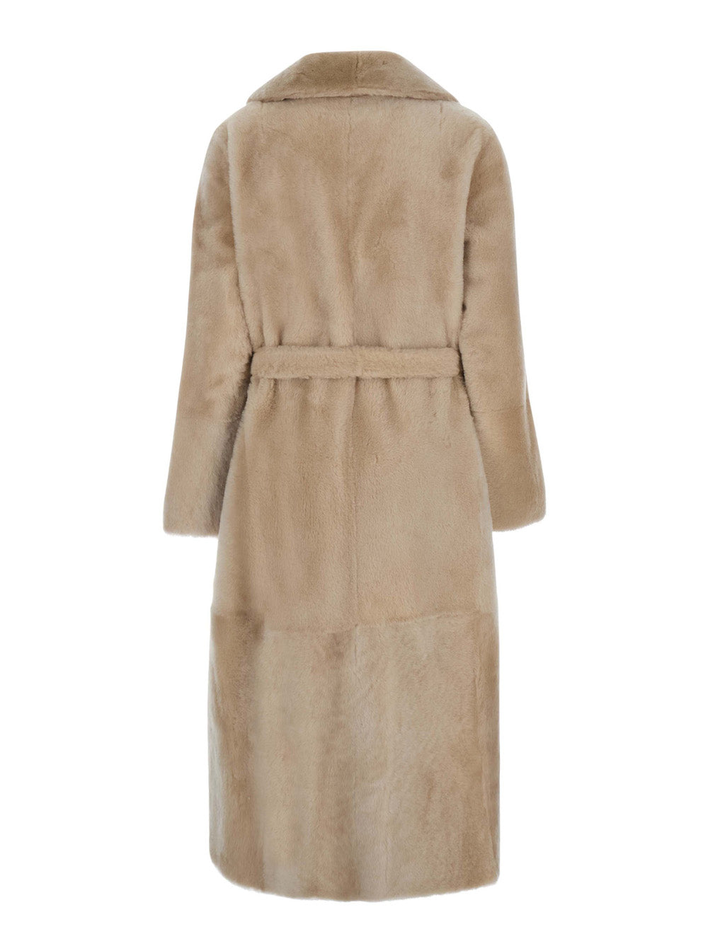 Yves Salomon Women Coat 120Cm With Shirt Collar And Front Closure Women Pink YVES SALOMON