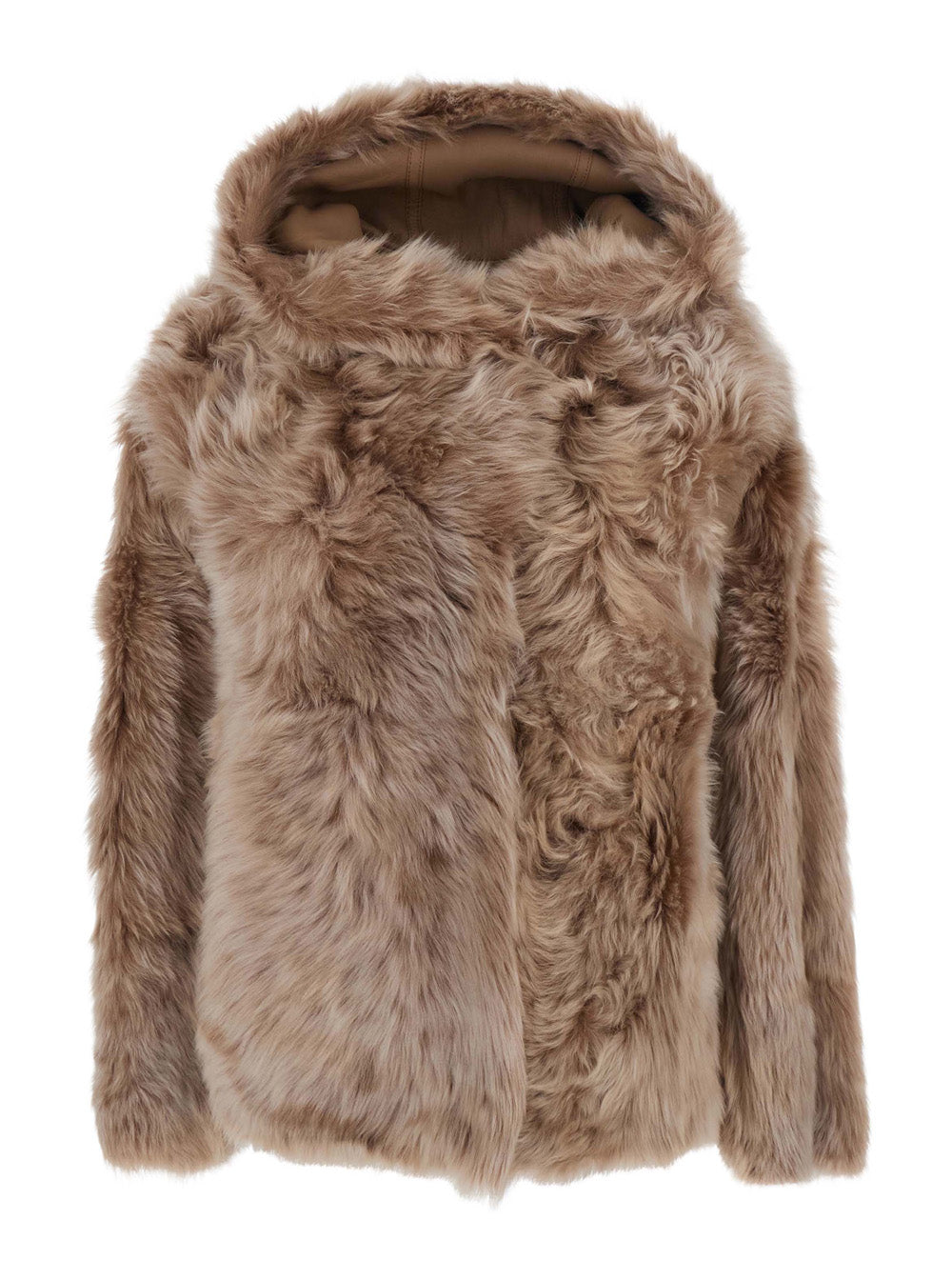 Yves Salomon Women Shearling With Shirt Collar And Zip Closure In Brown For Women YVES SALOMON