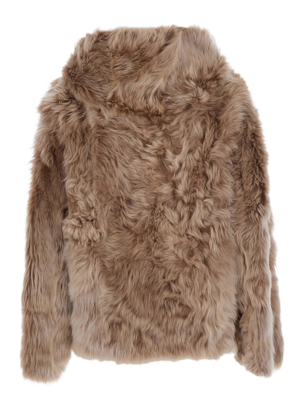Yves Salomon Women Shearling With Shirt Collar And Zip Closure In Brown For Women YVES SALOMON