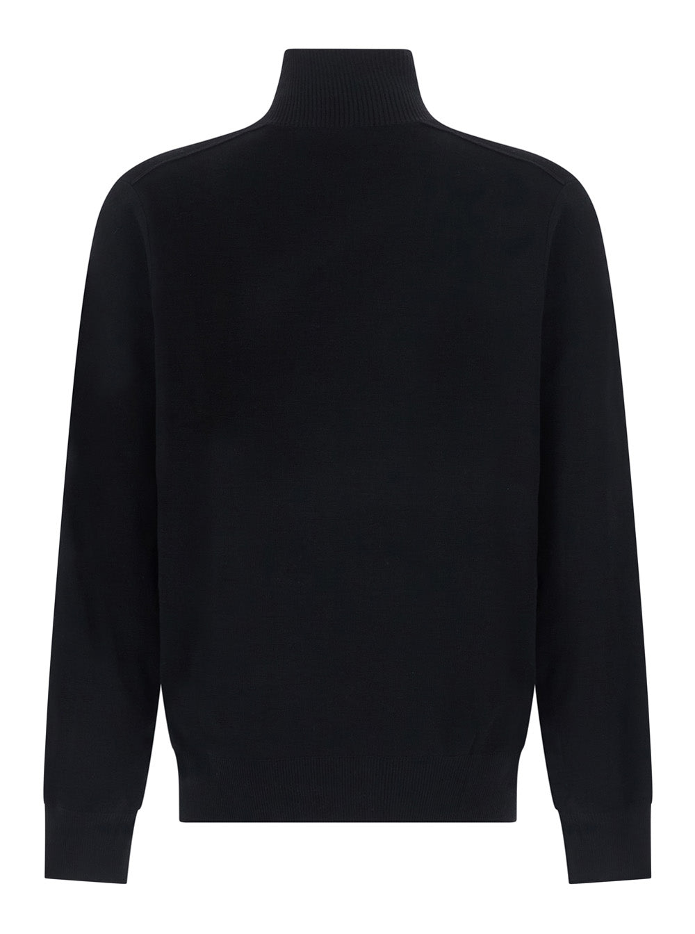Burberry Men Half-Zip Black Merino Sweater For Women BURBERRY