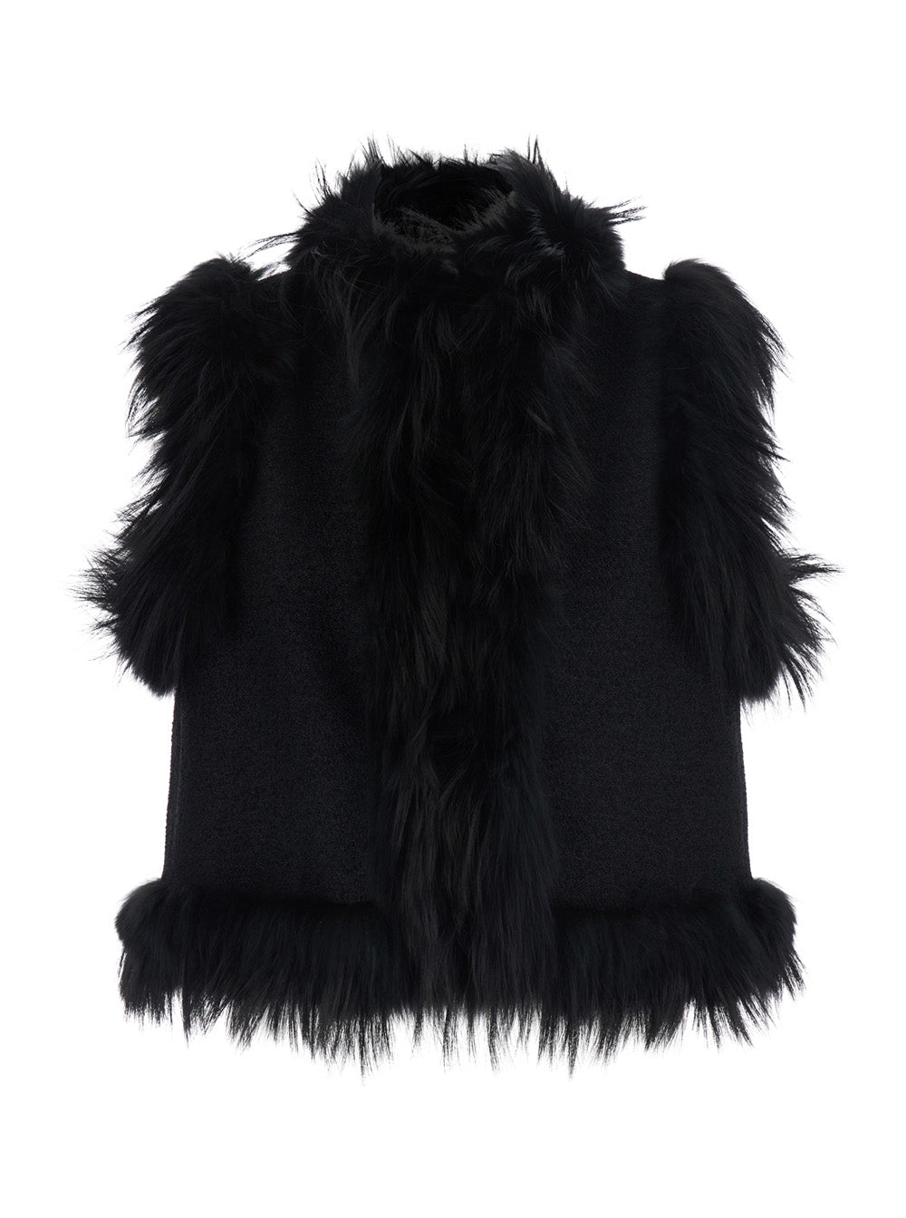 Fendi Women Vest Wool Boucle+Fox FENDI