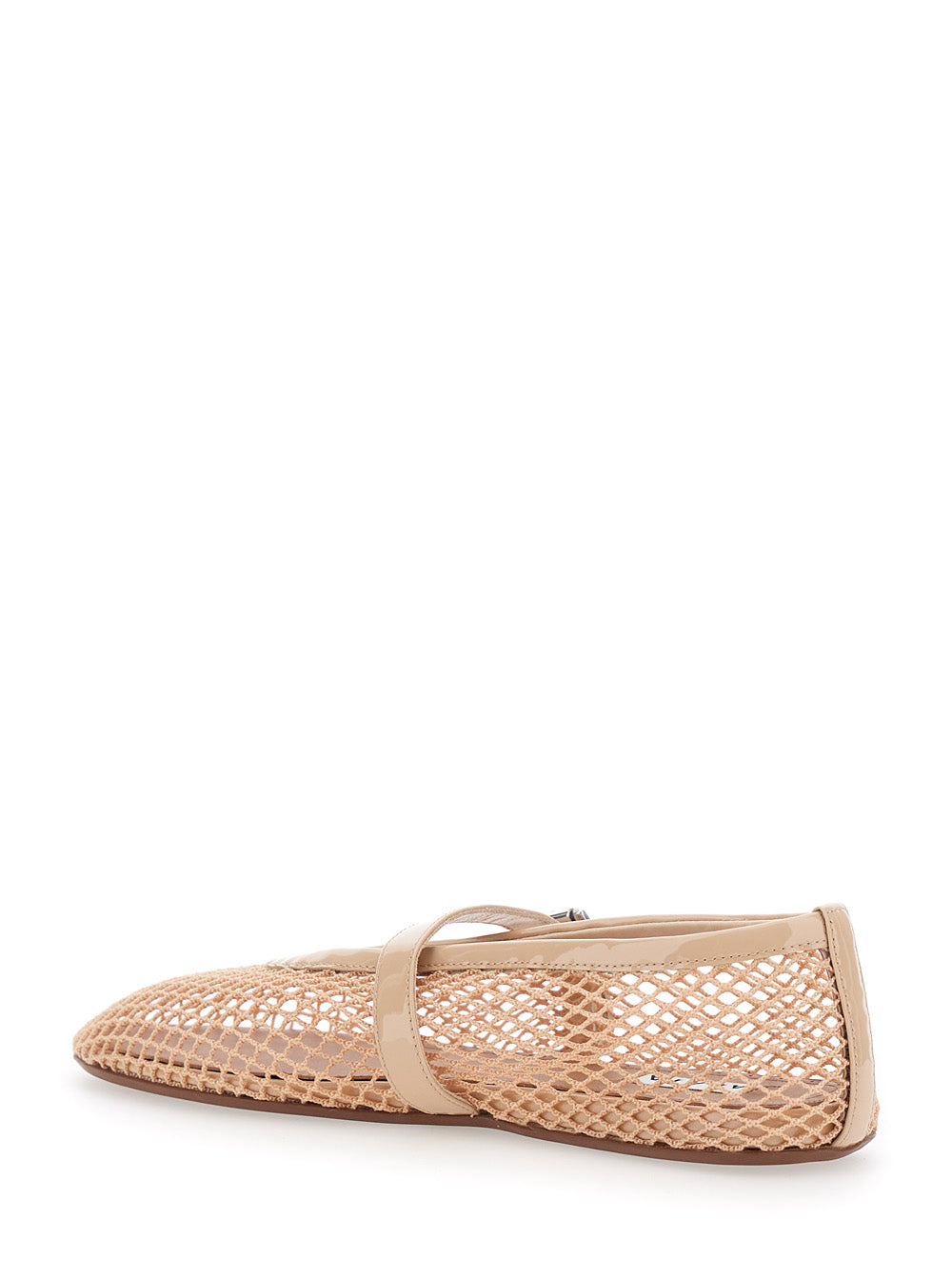 Alaia Women Ballet Flats With Mesh And Leather In White For Women ALAIA