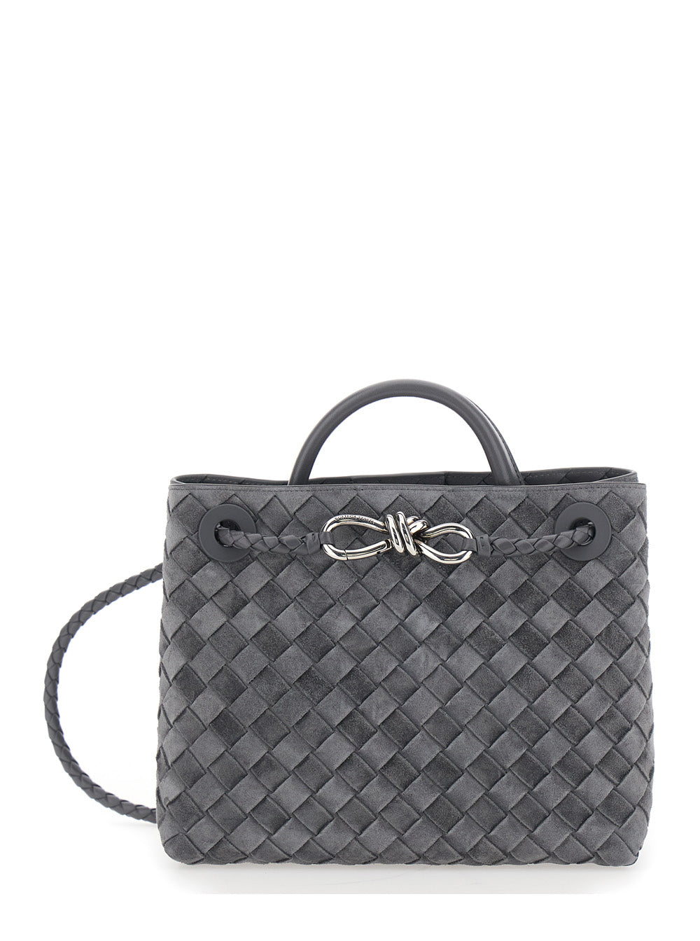 Bottega Veneta Women Small Andiamo Intrecciato 15 Glove Suede Cachemire BOTTEGA VENETA