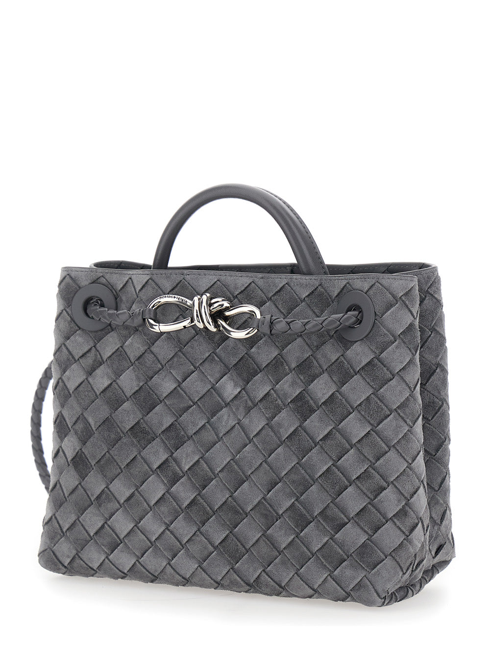 Bottega Veneta Women Small Andiamo Intrecciato 15 Glove Suede Cachemire BOTTEGA VENETA