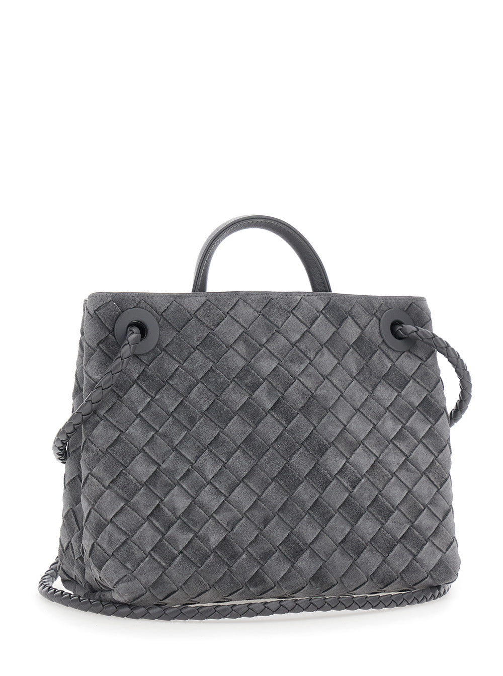 Bottega Veneta Women Small Andiamo Intrecciato 15 Glove Suede Cachemire BOTTEGA VENETA