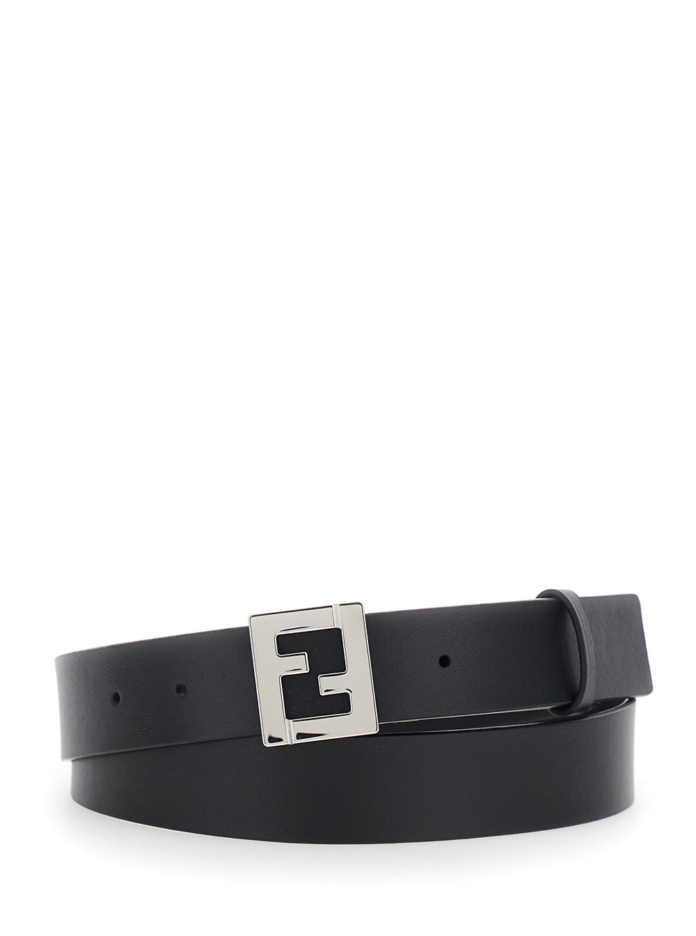 Fendi Men 3 Cm Pelle Ff Metal Silver FENDI