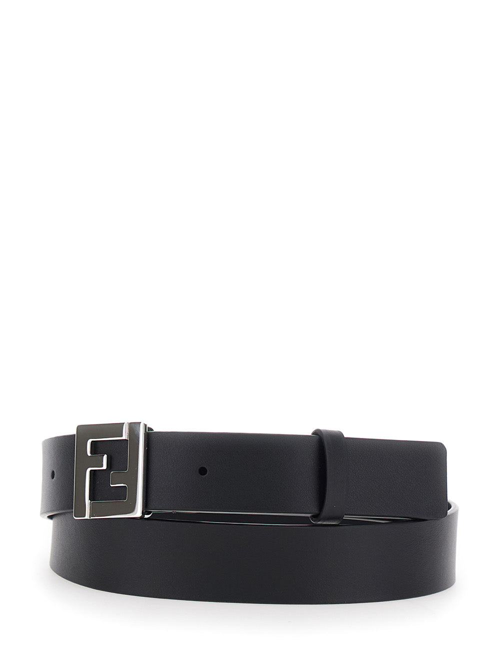 Fendi Men 3 Cm Pelle Ff Metal Silver FENDI