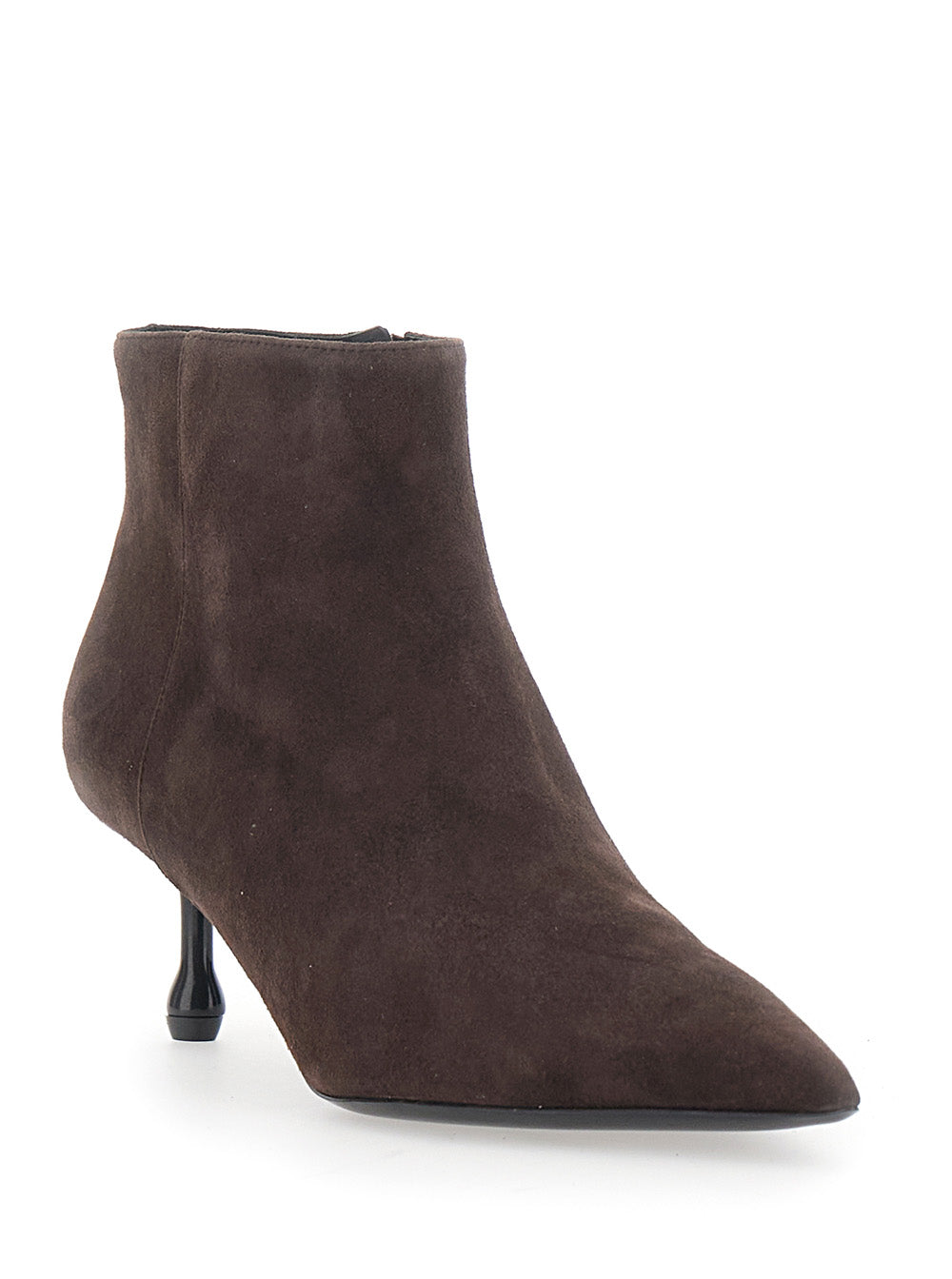 Leplain Women Brown Ankle Boots With Pointed-Toe Design In Suede Women LEPLAIN