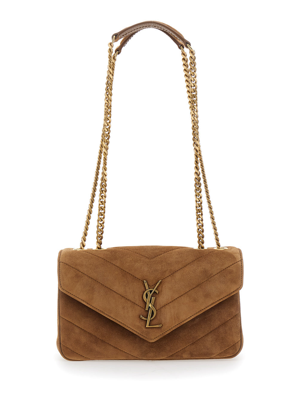 Saint Laurent Women Small Loulou Chain Bag 7 Suede Satin Calf SAINT LAURENT