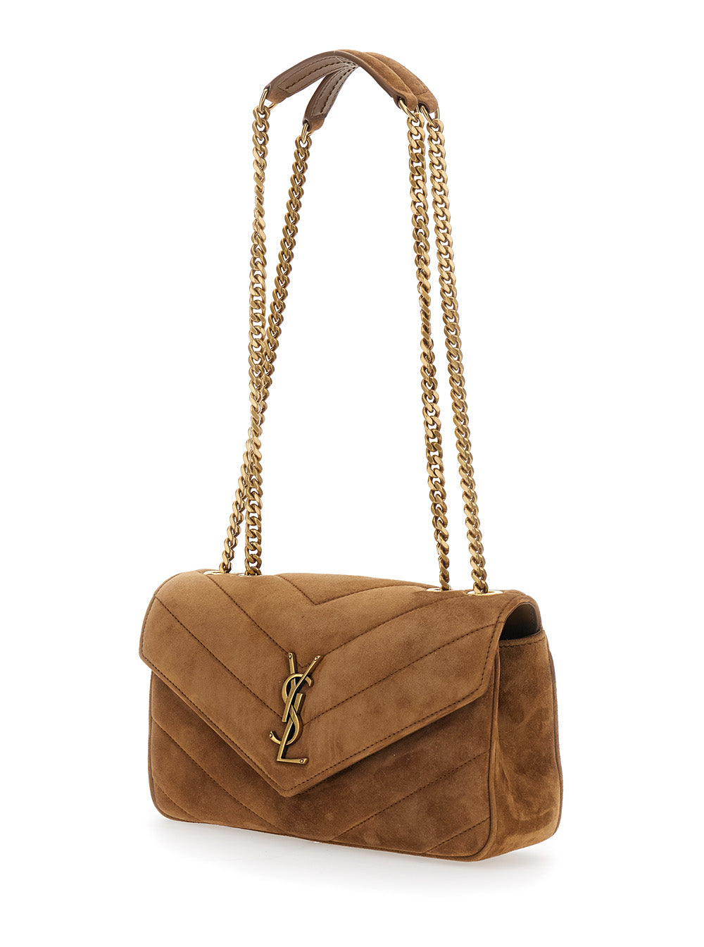Saint Laurent Women Small Loulou Chain Bag 7 Suede Satin Calf SAINT LAURENT