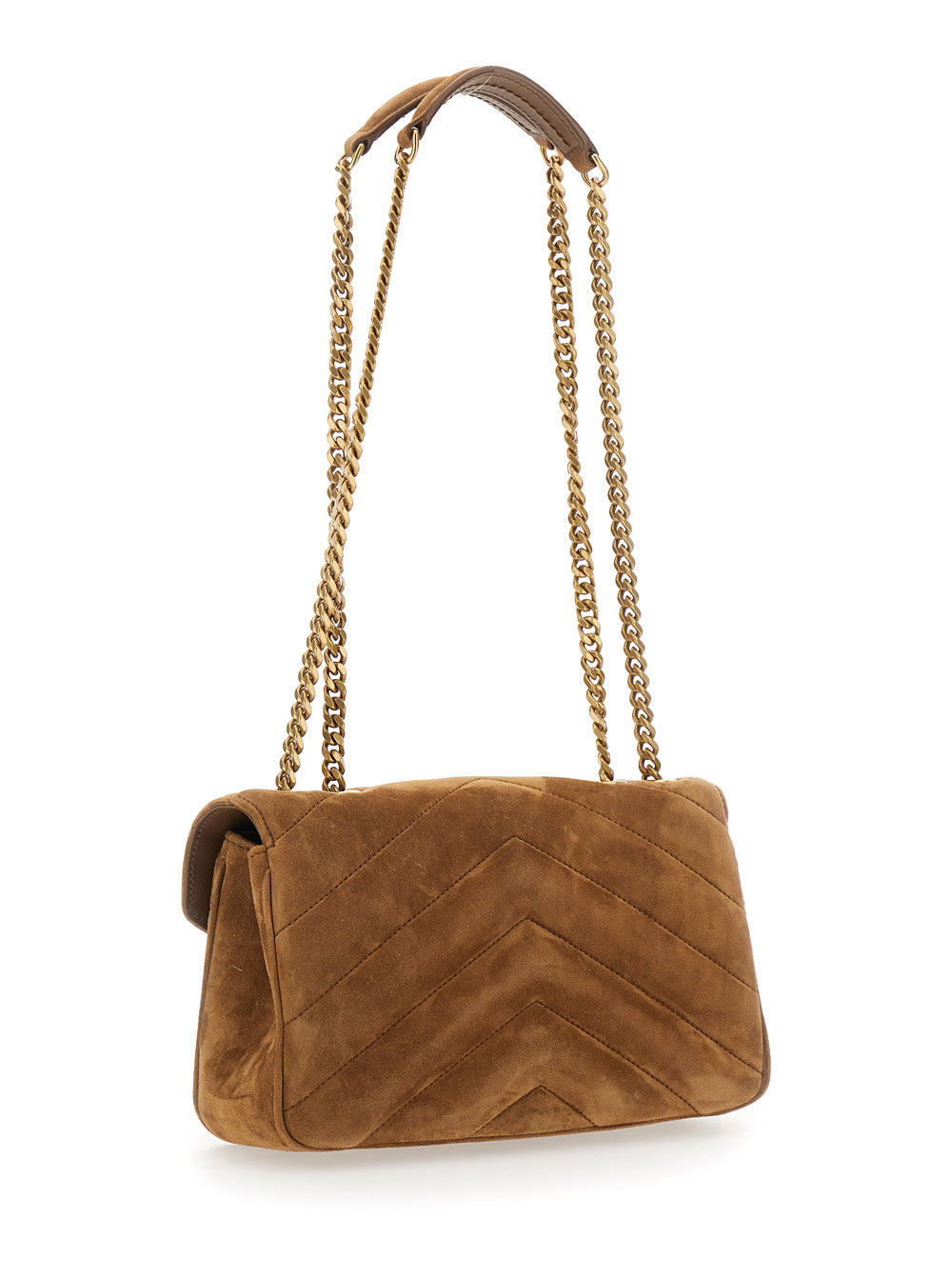 Saint Laurent Women Small Loulou Chain Bag 7 Suede Satin Calf SAINT LAURENT