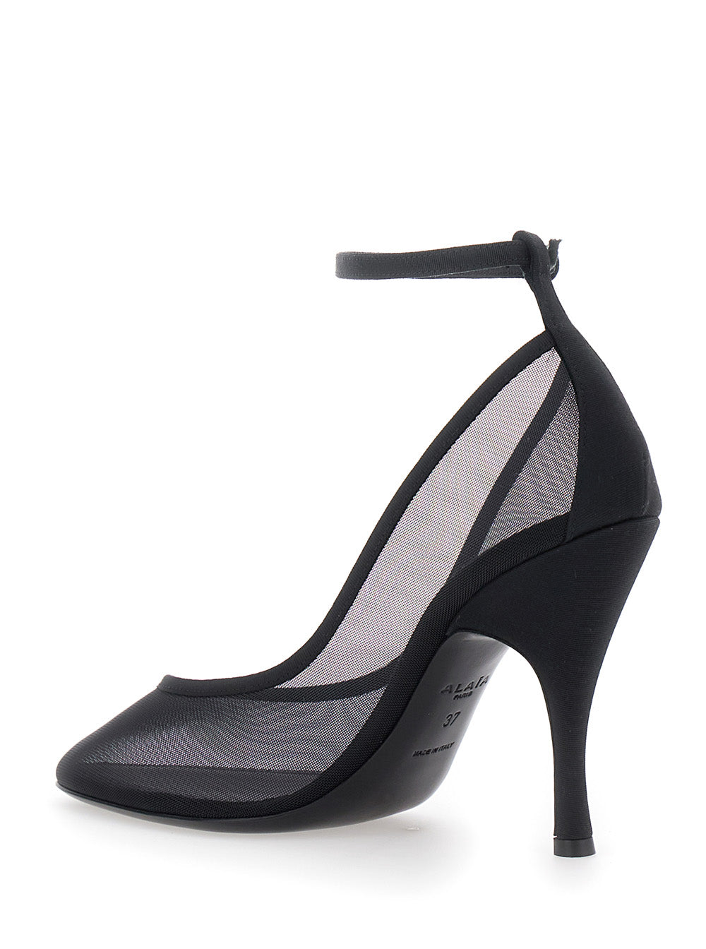 Alaia Women High-Heeled Pumps Characterized By A Glossy Finish In Black Leather And An Elegant Design For Women ALAIA