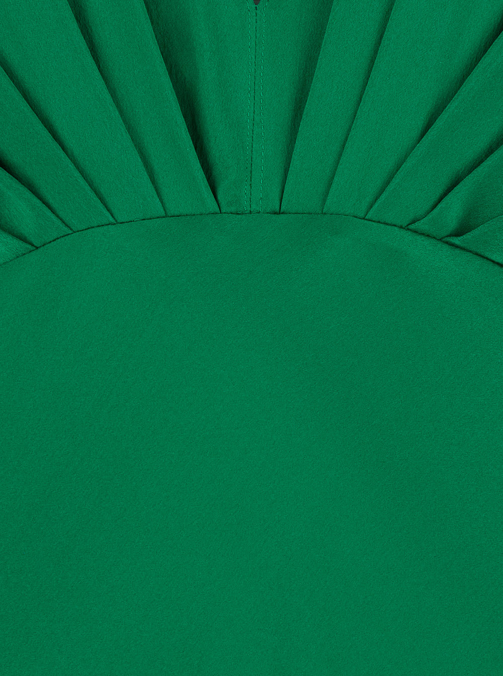 Forte_Forte Women Silk Satin Dress With 'V' Neckline And Long Sleeves, Silk, Green, Women FORTE FORTE