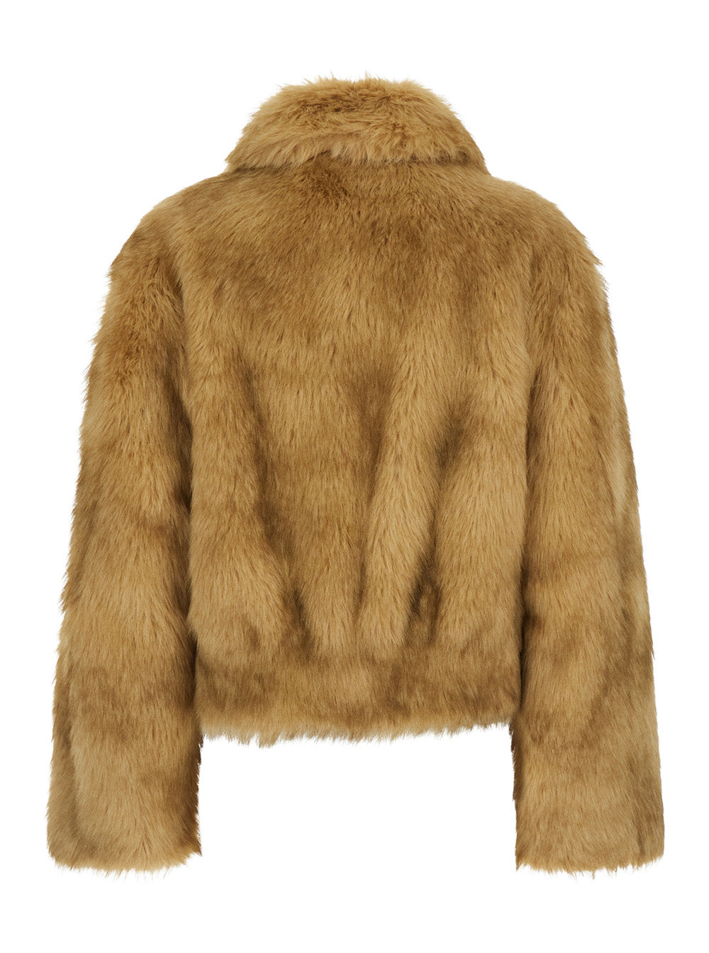Stand Women Lena Jacket Faux Fur Luxe Fox With Collar And Long Sleeves In Polyester Beige Women STAND STUDIO