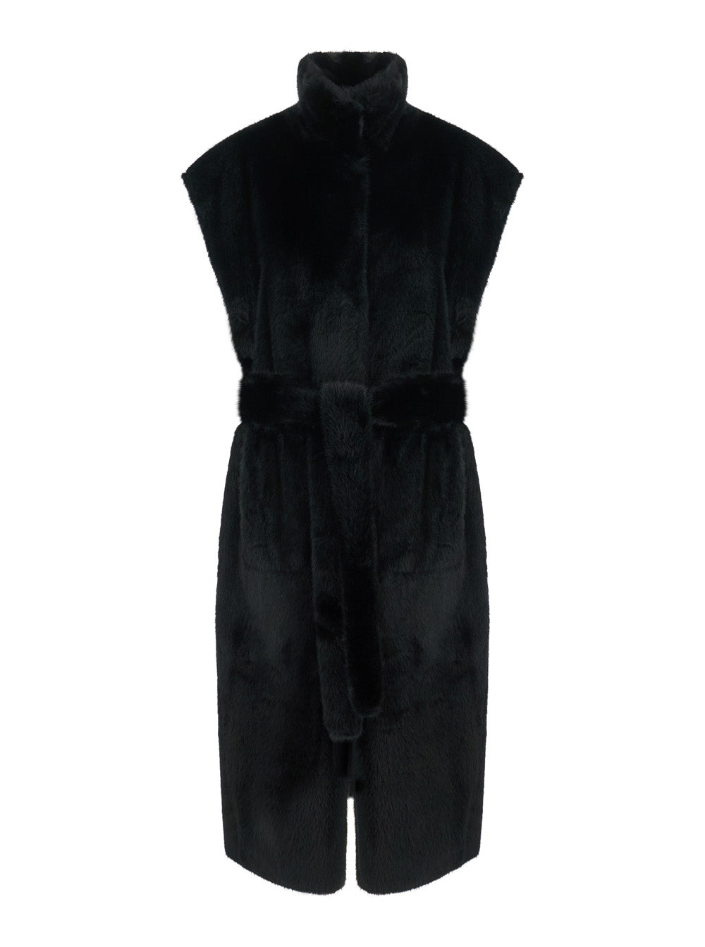 Stand Women Oaklynn Vest Faux Fur Reversible With Ecoleather, 100% Polyester, Black, Unisex STAND STUDIO