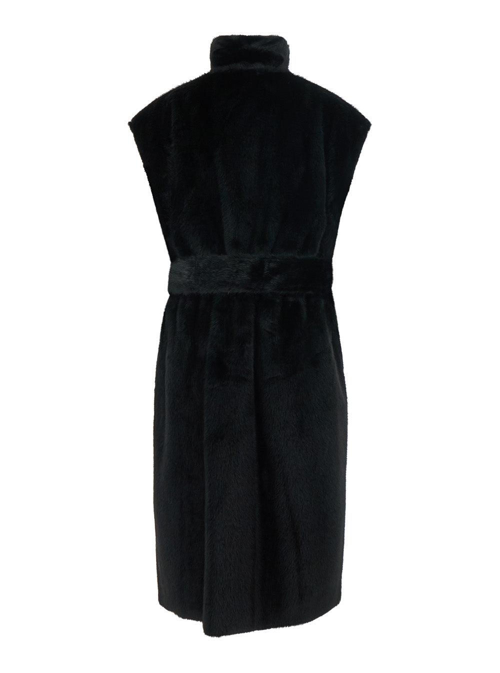 Stand Women Oaklynn Vest Faux Fur Reversible With Ecoleather, 100% Polyester, Black, Unisex STAND STUDIO