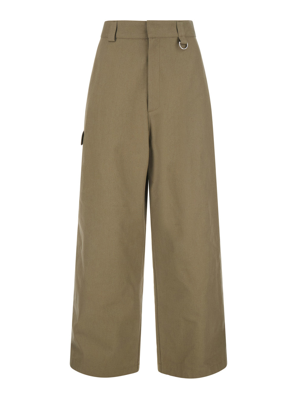 Balenciaga Men Green Workwear Pants With Side Pockets And Metal Hook In Cotton For Men BALENCIAGA