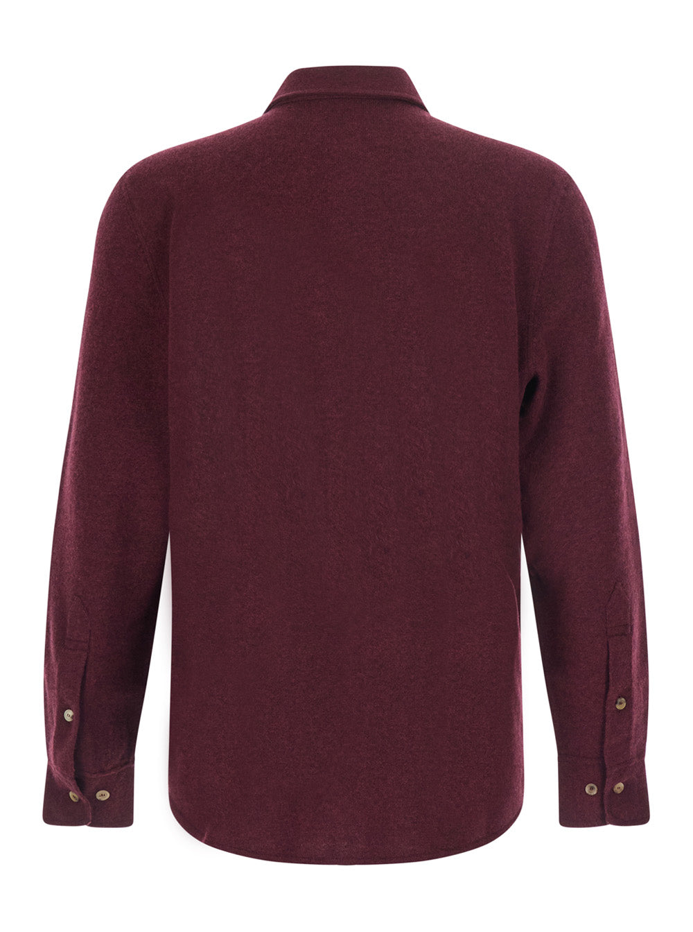 Brunello Cucinelli Men Bordeaux Jacket With Classic Collar And Patch Pockets On The Front In Wool, Cashmere And Silk Blend For Men BRUNELLO CUCINELLI