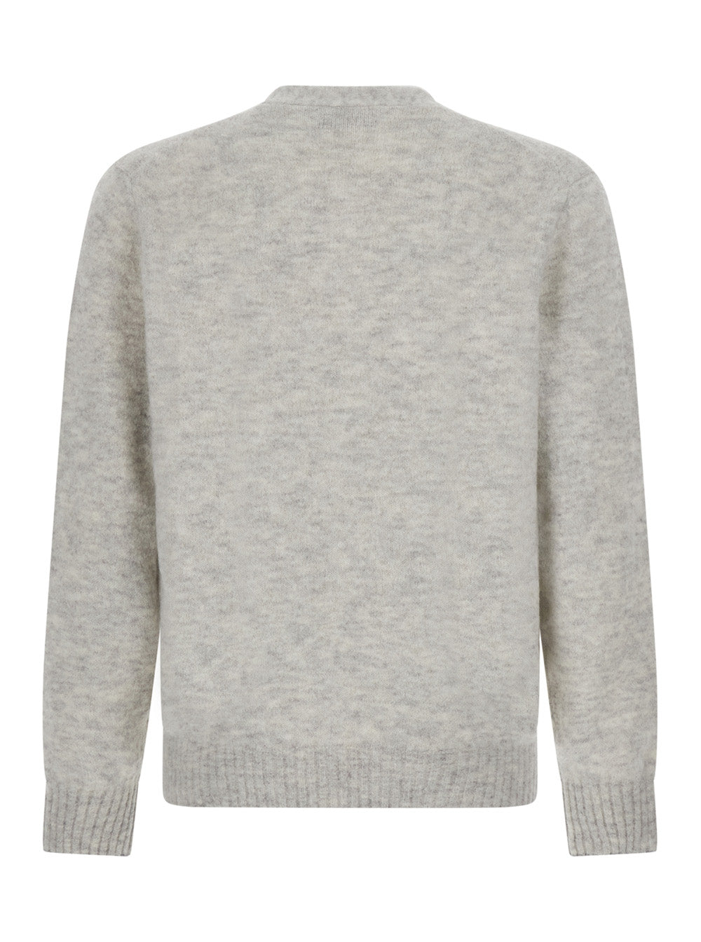 Brunello Cucinelli Men Grey V-Neck Cardigan With Logo-Engraved Buttons In Alpaca And Cashmere Blend For Men BRUNELLO CUCINELLI