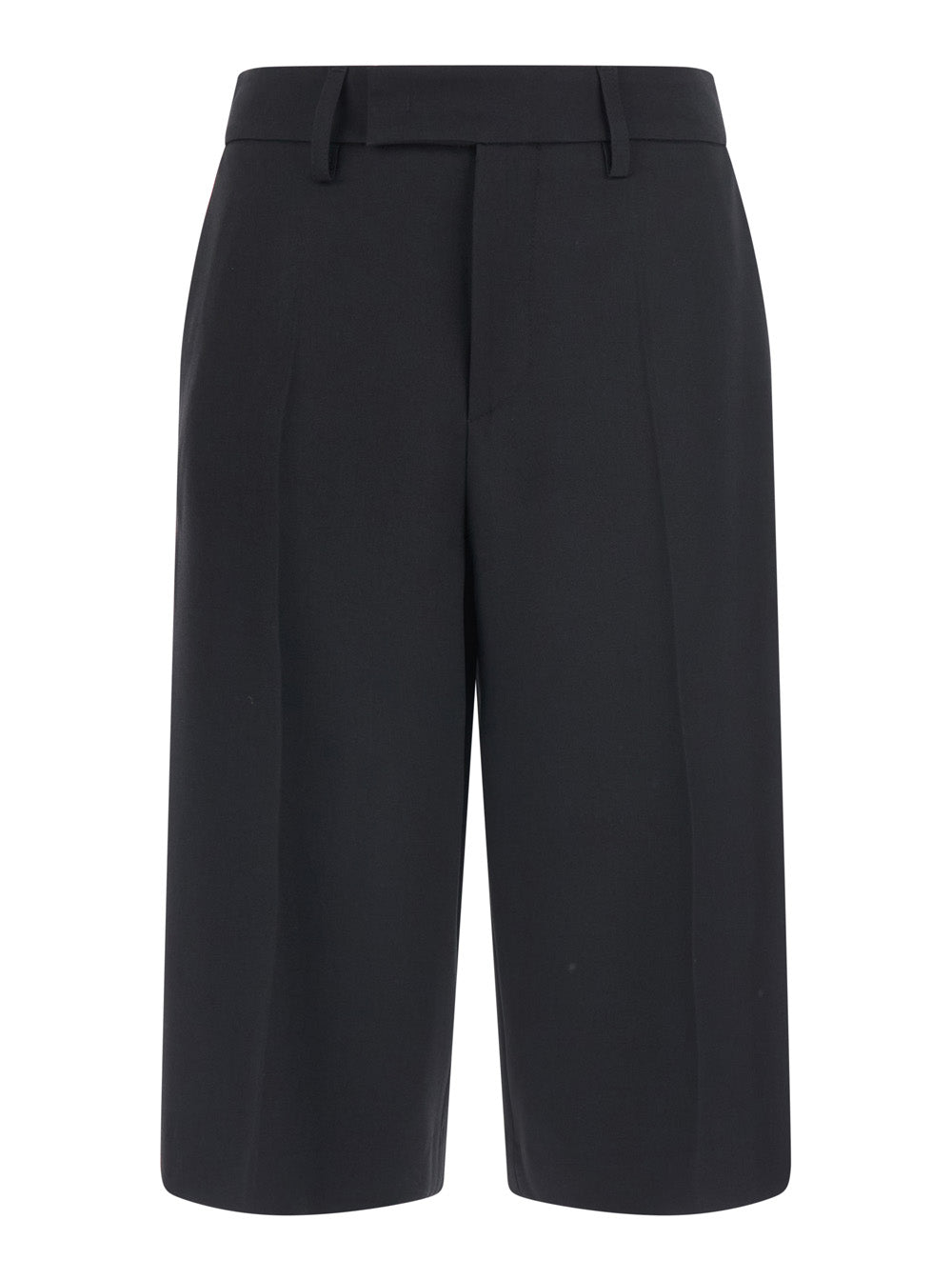 Leplain Women Black Bermuda Shorts With Belt Loops And Front Darts In Fabric For Women LEPLAIN