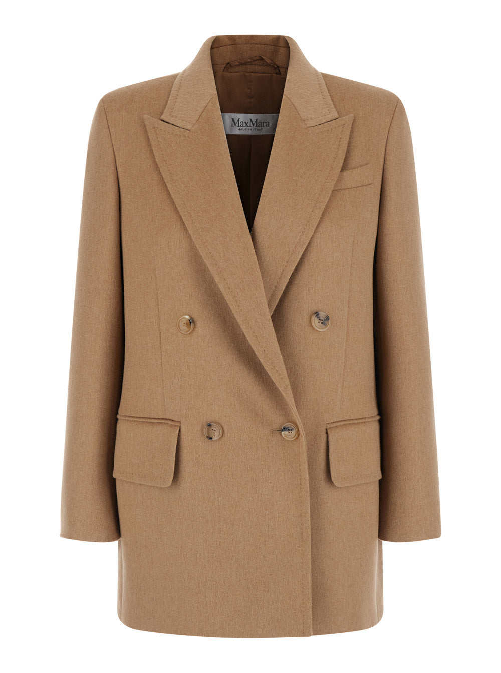 Max Mara Women 'Olimpia' Beige Double-Breasted Jacket With Peak Revers In Wool For Women MAX MARA