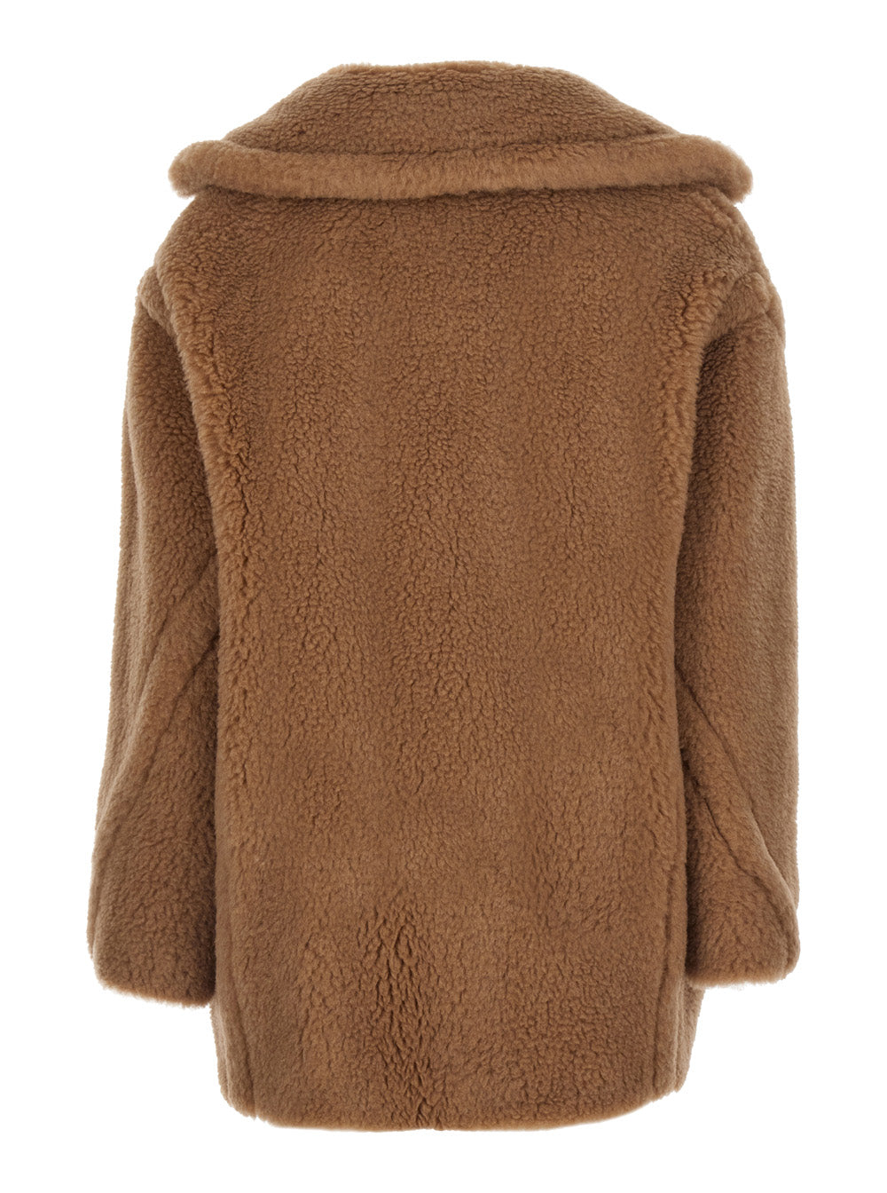 Max Mara Women 'Dramma' Beige Double-Breasted Coat With Maxi Notched Revers And Two Welt Pockets On The Front In Wool Blend For Women MAX MARA