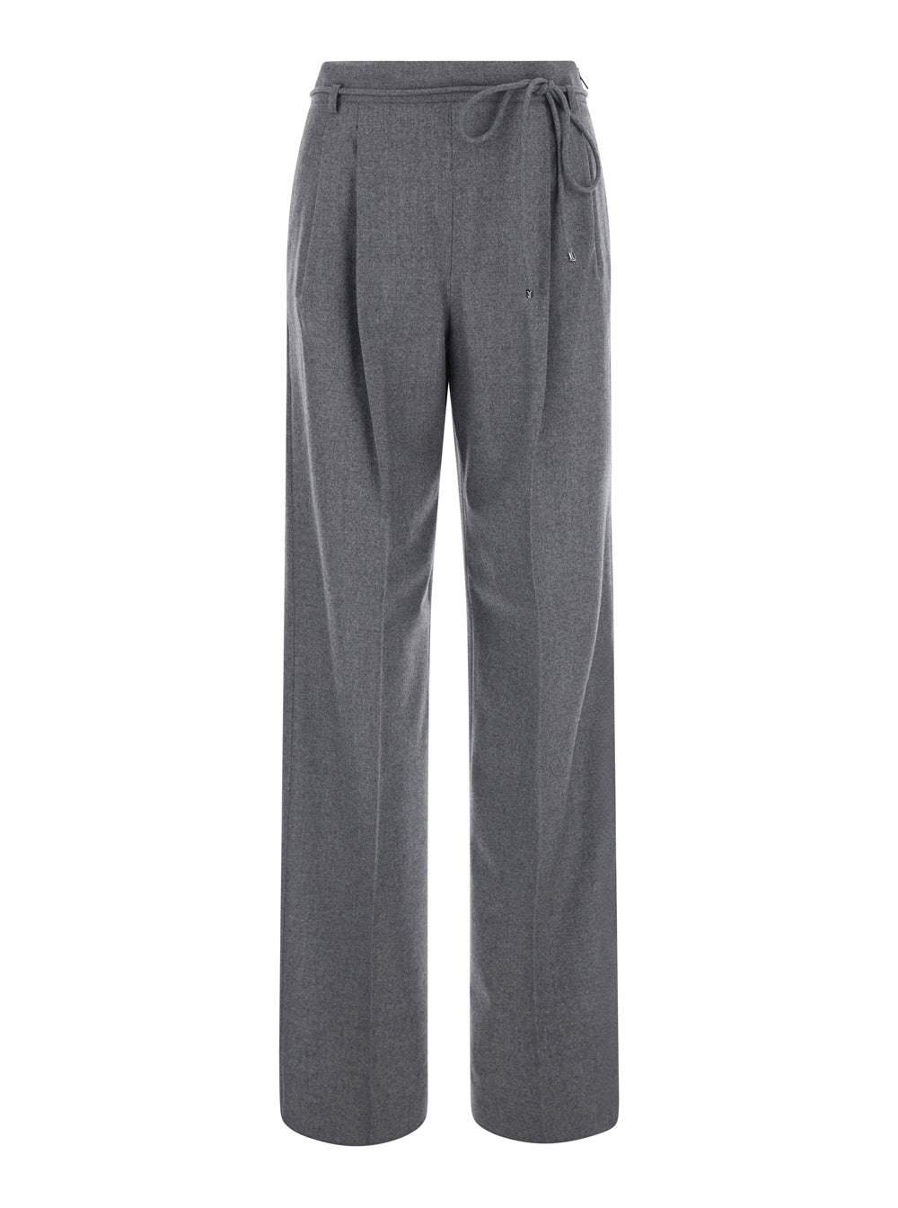 Max Mara Women 'Alibi' Grey Pants With Hidden Side Zip Closure In Stretch Cashmere For Women MAX MARA
